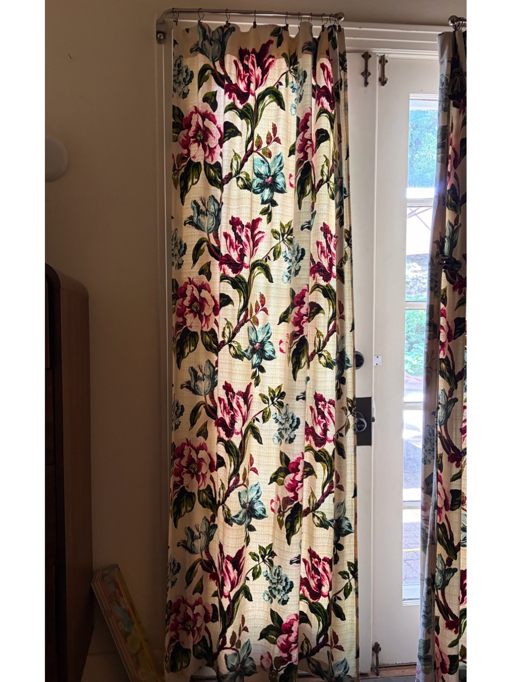 4 Vintage bark cloth curtains Excellent condition. Each panel measures 40x 80